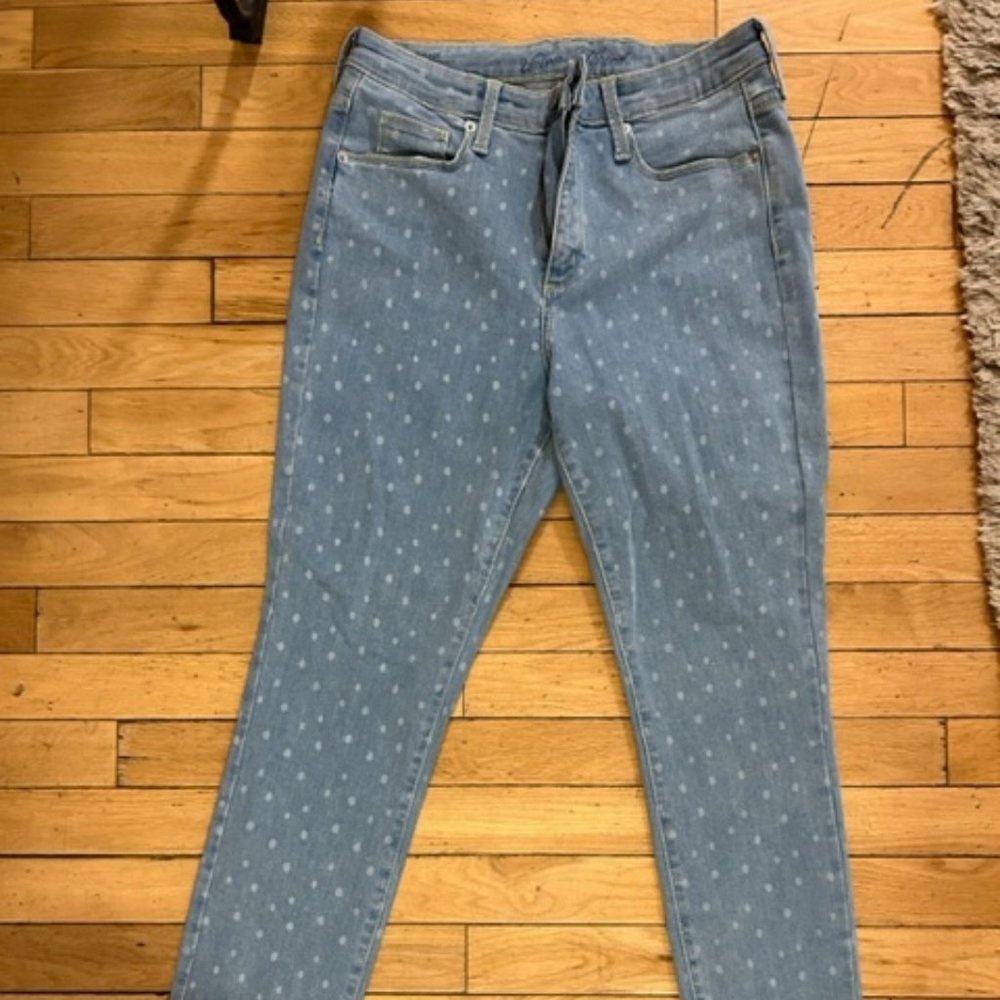 Universal Thread Jeans with Faint Polka Dot Pattern, Size 8/29R